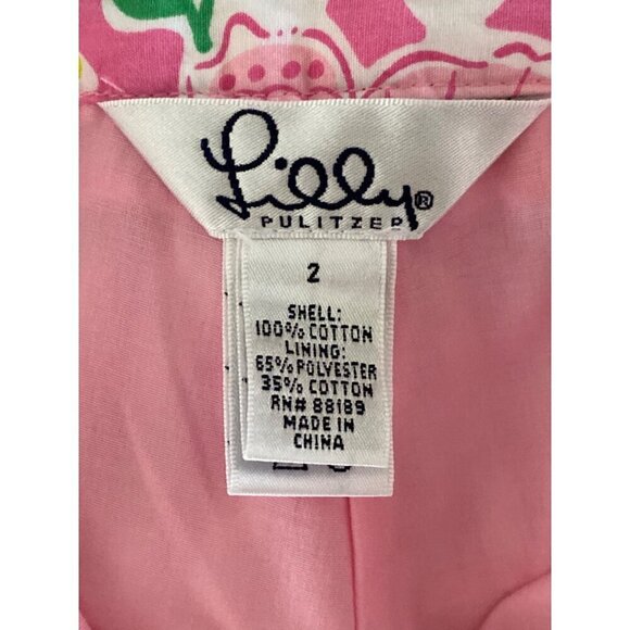 Lilly Pulitzer Vintage Pink 2-Minute Sewn Patch Crop Pants, Lined Women’s Size 2 - Picture 8 of 9